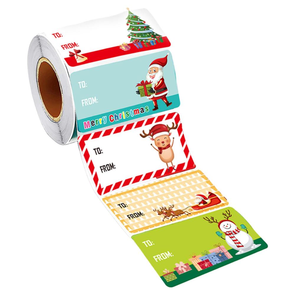 Christmas Gift Tags Self Adhesive Gift Tag Stickers 500 Pieces 5 Designs Peel and Stick