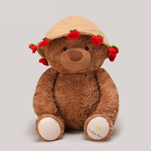 Christmas Gift Teddy Bear Holding Rose Bouquet, Soft Plush Stuffed Animal for Her, Romantic Present for Girlfriend, Wife or Mom, 9.8 Inches, Brown（1Pcs,C）