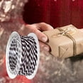 thumbnail image 1 of Christmas Gift Twine String - 33ft x 2mm Brown & White Decorative Rope for Holiday Packaging, Gift Wrapping, and DIY Crafts, 1 of 5