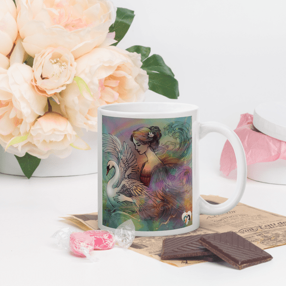 Christmas Gift White glossy mug for Artists and watercolor lovers