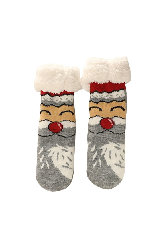 Christmas Gift Winter Socks for Women Fall Fashion Must Haves Fuzzy Toe Warmers Cotton Crew Girls Socks Grey