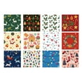 thumbnail image 1 of Christmas Gift Wrapping Paper, Christmas Craft Paper, 12pcs Flower Print Background DIY Cut Material Paper for Holiday Decorations, Durable and Versatile Christmas Party Supplies, 1 of 9
