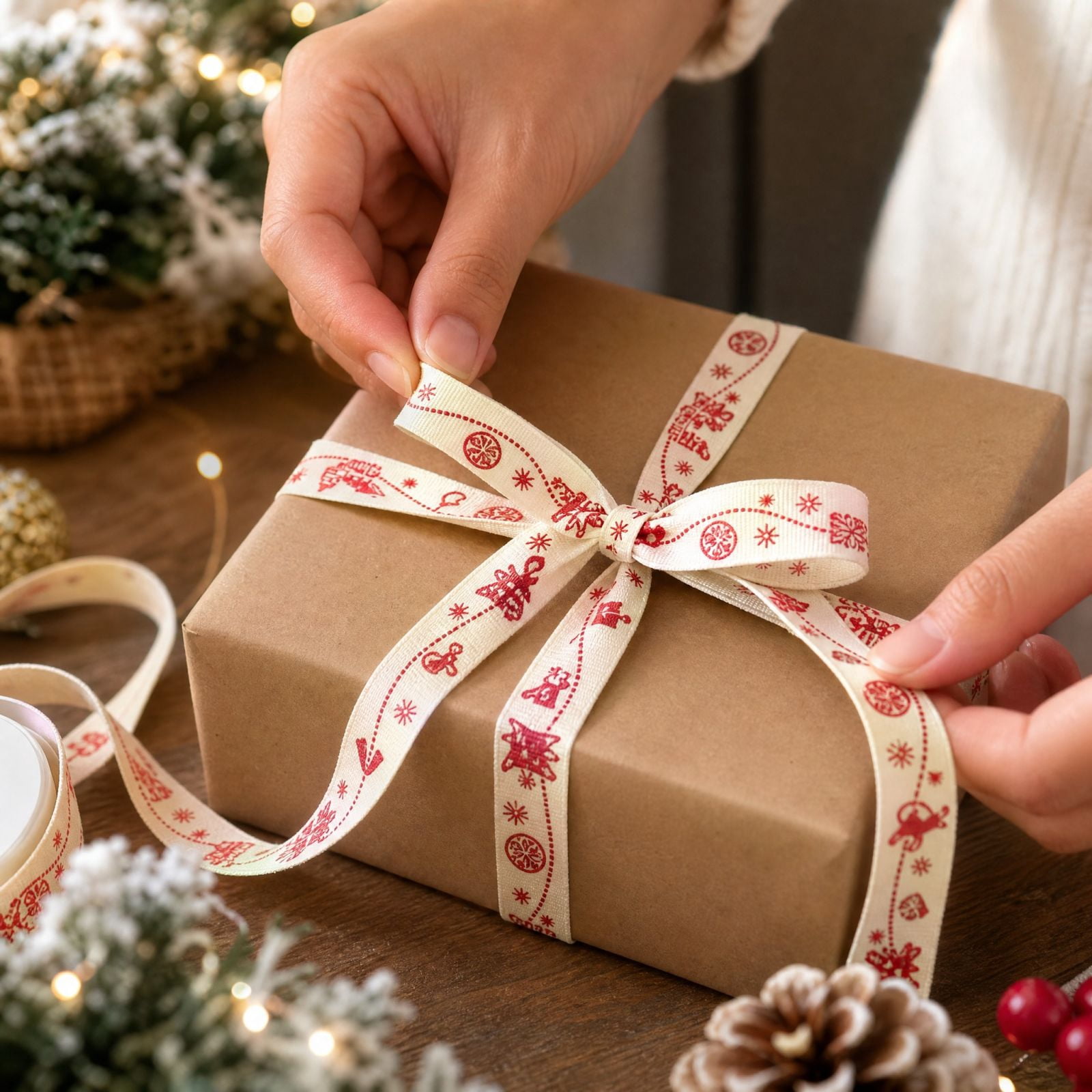 Xmas Rippon Christmas Gift Wrapping Ribbon for Holiday Presents Crafts and Festive ...