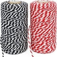 thumbnail image 1 of Christmas Gift Wrapping Rope,Cotton Rope Twisted Braided Rope,Natural Black Red White Twine String Cord,DIY Crafts Decorative Twine,for Arts Crafts,Gardening,Home Decor 2Roll 656ft Total, 1 of 7