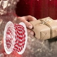 thumbnail image 1 of Christmas Gift Wrapping Rope | Red & White Twisted Handmade Cord | Natural Jute & Cotton Blend | 2-Color Decorative String for Gift Boxes DIY Crafts | 1 Bundle, 1 of 5