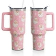 thumbnail image 1 of Christmas Gifts 40 Oz Tumbler with Handle and Straw, Pastel Xmas Santa Claus Stainless Steel Double Walled Vacuum Insulated Cup, Cute Holiday Gifts for Women Girls, 1 of 6