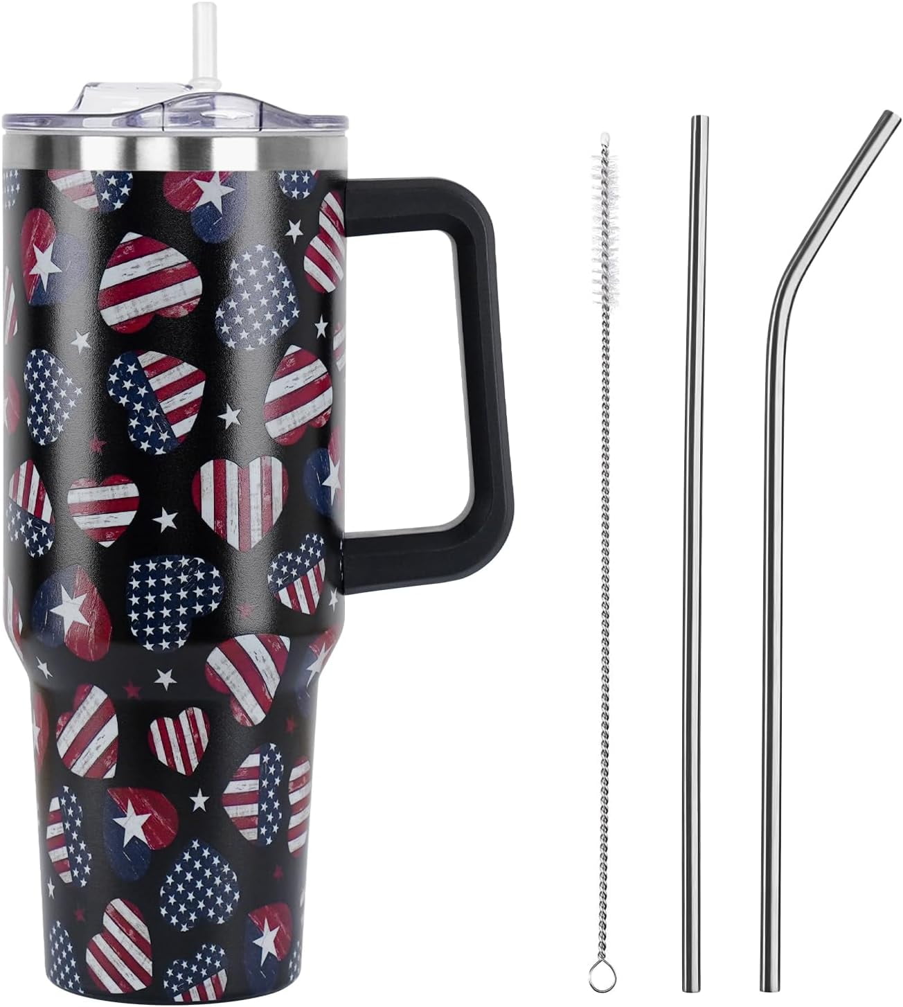 Christmas Gifts 40 oz Tumbler with Handle and Straw Lid,Cute Gifts for Women Santa Claus Sleigh Xmas Tree Vacuum Insulated Leak Proof Tumbler,Winter Holiday Accessories Stainless Steel Coffee Cup Mug