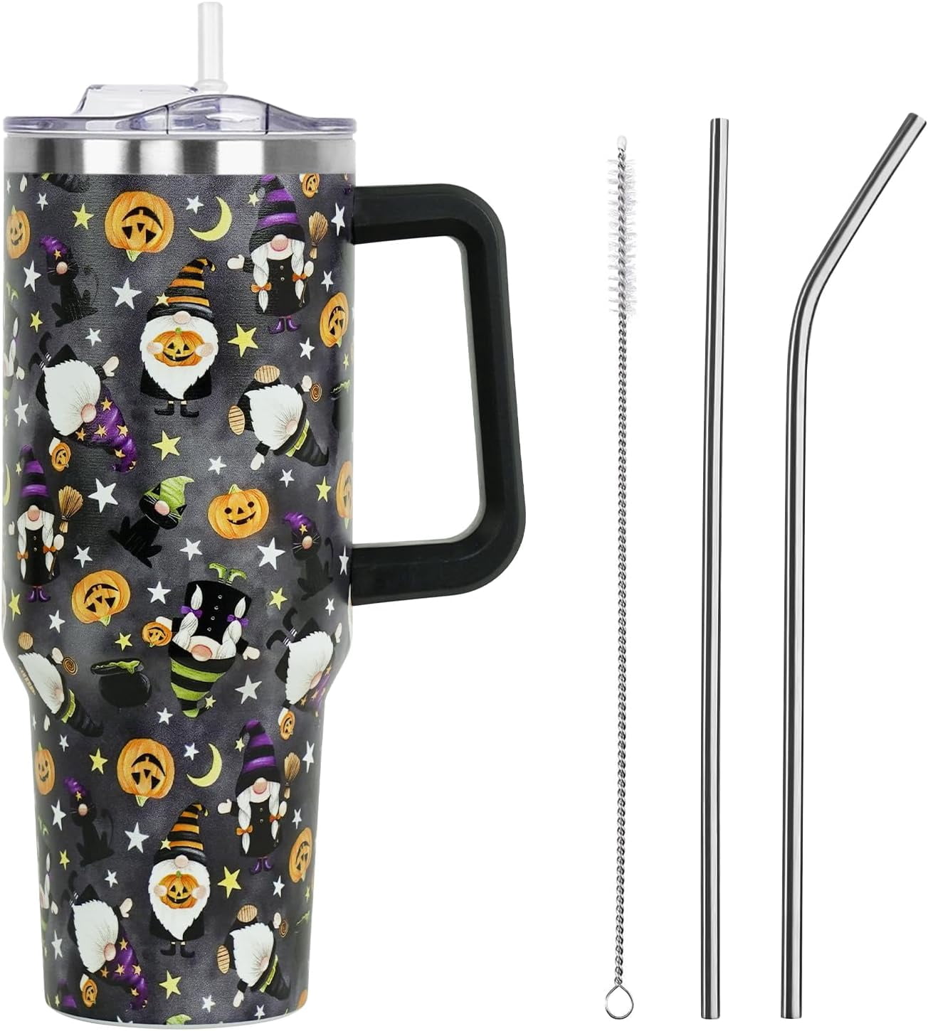 Christmas Gifts 40 oz Tumbler with Handle and Straw Lid,Cute Gifts for Women Santa Claus Sleigh Xmas Tree Vacuum Insulated Leak Proof Tumbler,Winter Holiday Accessories Stainless Steel Coffee Cup Mug