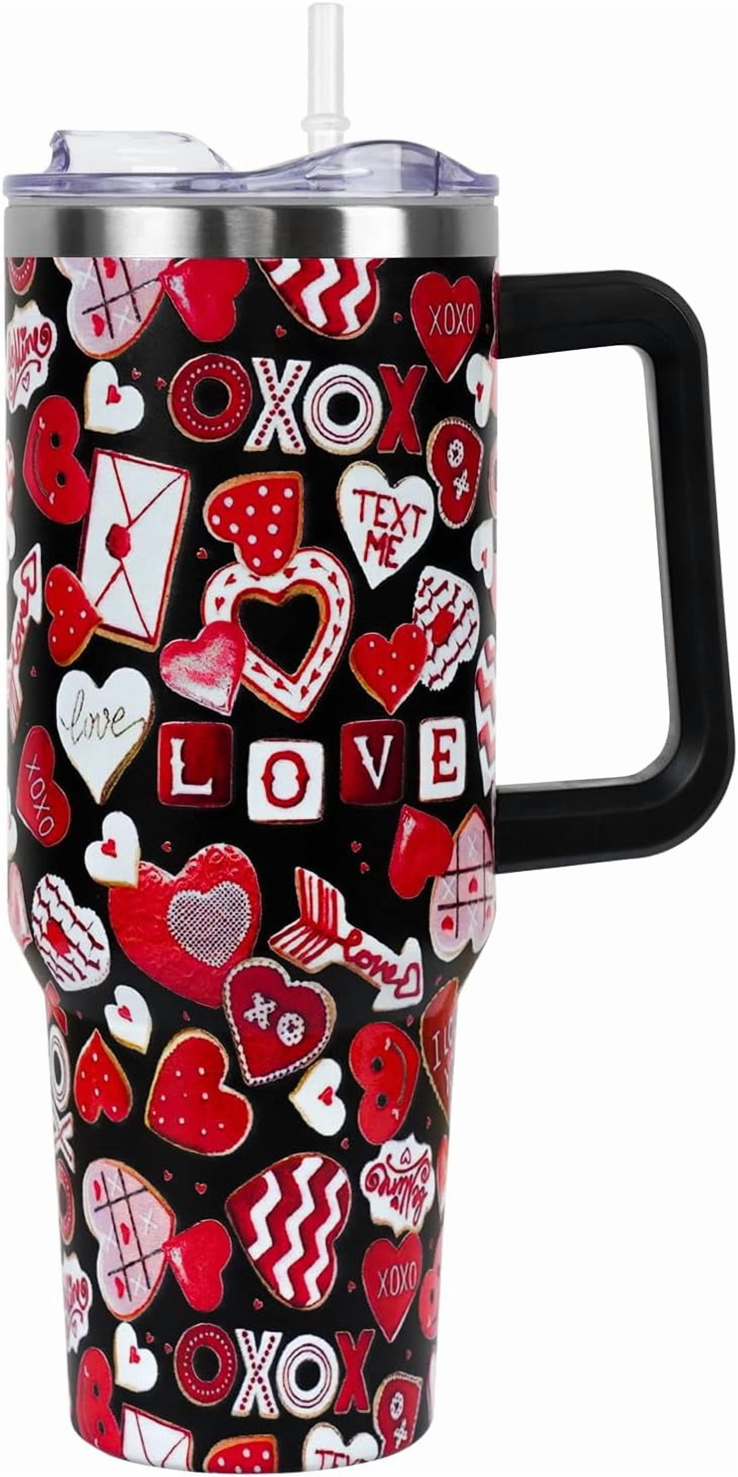 Christmas Gifts 40 oz Tumbler with Handle and Straw Lid,Cute Gifts for Women Santa Claus Sleigh Xmas Tree Vacuum Insulated Leak Proof Tumbler,Winter Holiday Accessories Stainless Steel Coffee Cup Mug