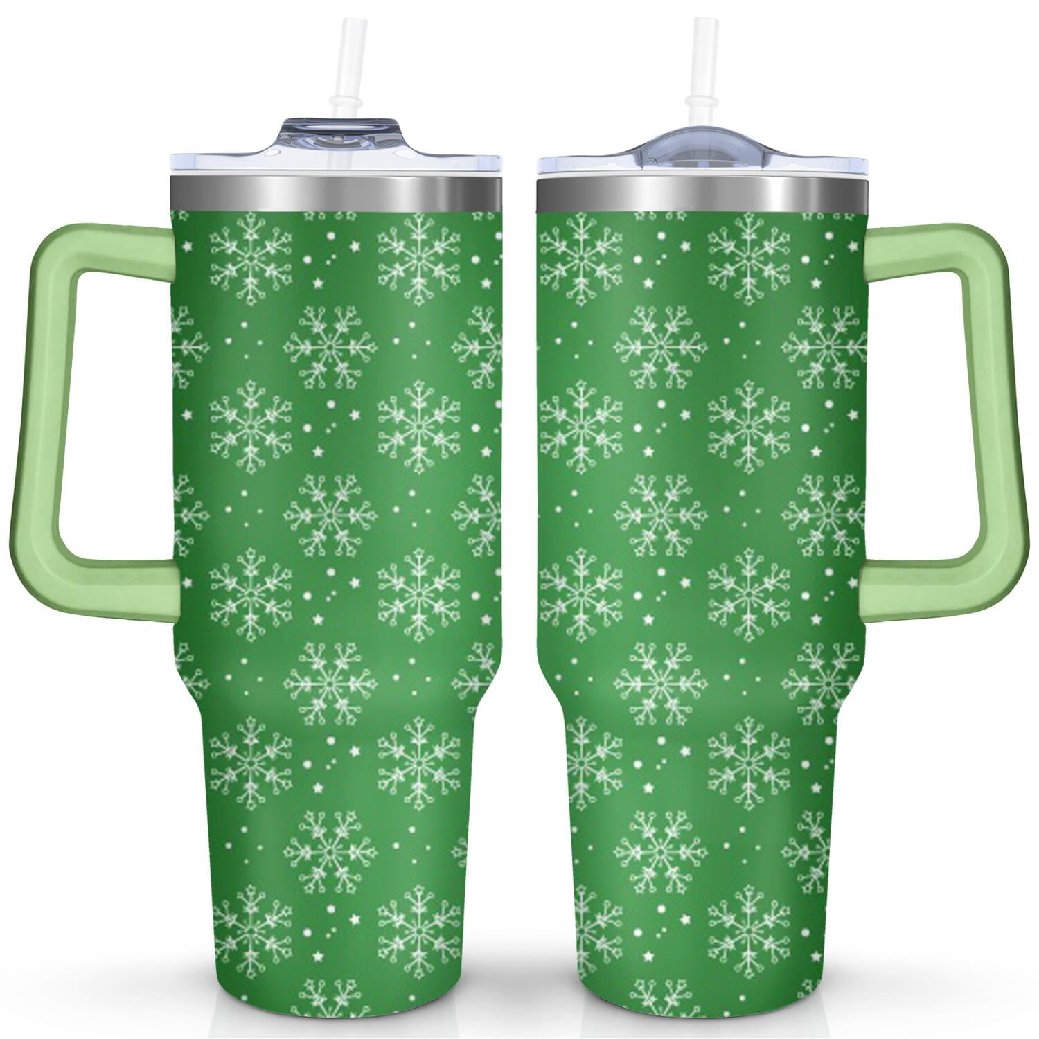 Christmas Gifts 40 oz Tumbler with Handle and Straw Lid,Cute Gifts for Women Winter Gnome Vacuum Insulated Leak Proof Tumbler,Holiday Accessories Stainless Steel Coffee Cup