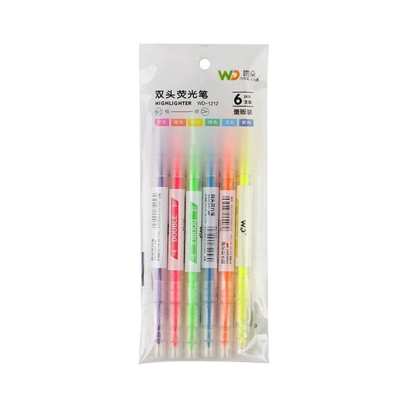 Christmas Gifts 60ml Highlighter Set, Multi-Color Journaling Pen, Glitter Highlighter Markers 6 Pack Set B Chisel Tip Highlighters Assorted Colors Glitter Highlighters Pens for Journaling Coloring