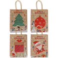 thumbnail image 1 of Christmas Gifts Bags, 4 Pack Medium Size Kraft Paper Bags with Handle for Holiday Gifts, 1 for Each Type, 1 of 7