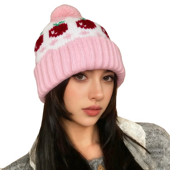 Christmas Gifts Beanie for Women One Piece Women's Hats & Caps Winter Clothing Fall Fashion Must Have Warm Winter Hat Pink