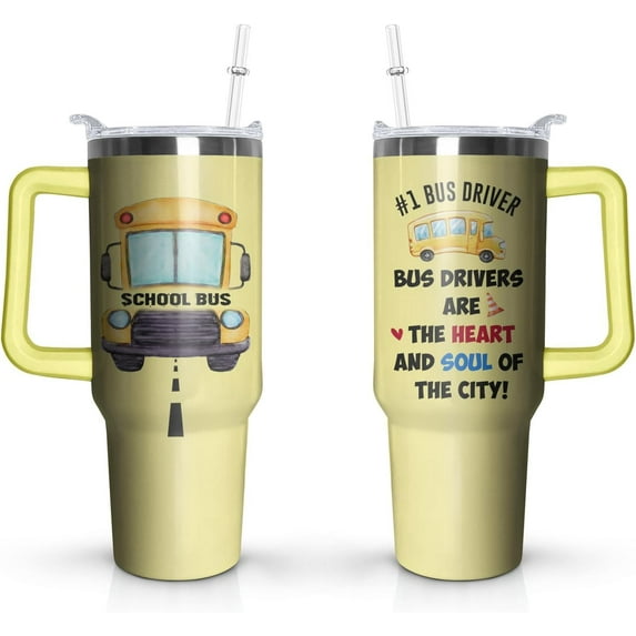 Christmas Gifts for Bus Drivers, School Bus Driver Tumbler 40 OZ, School Bus Driver Gifts, Bus Driver Appreciation Gifts, Back to School Gifts for Men Women, Bus Driver Travel Coffee Mug, Driver Cup