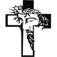 thumbnail image 1 of Christmas Gifts Christian, Metal Cross Jesus Face Crucifix Wall Hanging Home Decor Black/Brown (Height 11.8", Width 8.26) Laser Cutwork Light Weight Religious Church Home Office, 1 of 11