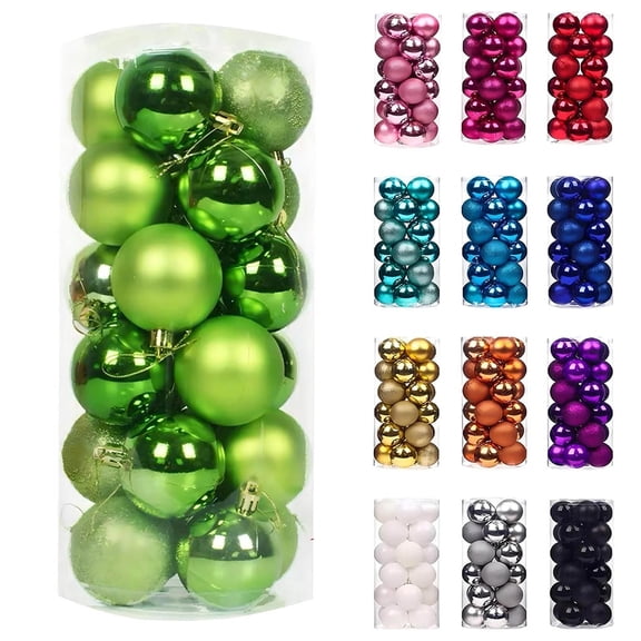 Christmas Gifts on Clearance 1.18" 24Pcs Christmas Balls Ornaments for Xmas Christmas Tree 14 Style Shatterproof Christmas Decorations Hanging Ball on Clearance