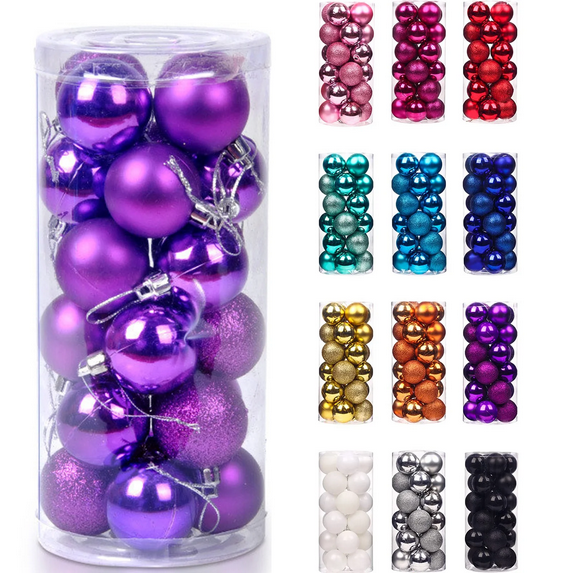 Christmas Gifts on Clearance 1.18" 24Pcs Christmas Balls Ornaments for Xmas Christmas Tree 14 Style Shatterproof Christmas Decorations Hanging Ball on Clearance