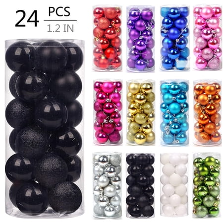 Christmas Gifts on Clearance SUWHWEA 1.18" 24Pcs Christmas Balls Ornaments for Xmas Christmas Tree 3 Style Shatterproof Christmas Decorations Hanging Ball on Clearance