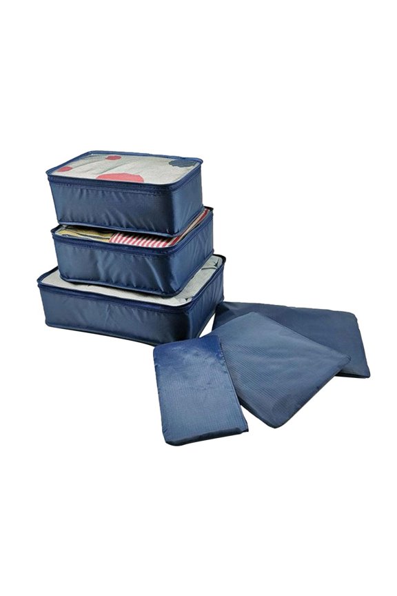 Christmas Gifts Kezqiaxn 6 Set Packing Cubes for Travel Portable Storage Box, Clothing, Travel Set, Luggage Bin, Gift Clothing Travel Storage Bag Navy