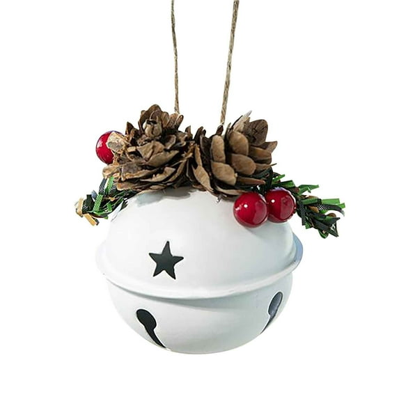 Christmas Gifts Clearance! SHENGXINY Christmas Bell Decoration Clearance Christmas Tree Decorations Gold White Red Metal Bell Pendants Christmas Decorations Hanging Ornaments White