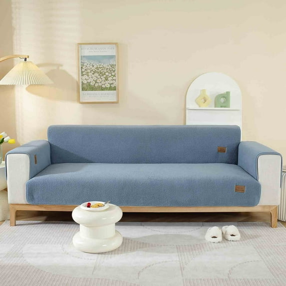Christmas Gifts Clearance! SHENGXINY Couch Covers For 3 Cushion Couch Sofa Pet Friendly Clearance Herringbone Chenille Fabric Furniture Protector Sofa Cover 70*90cm Light Blue