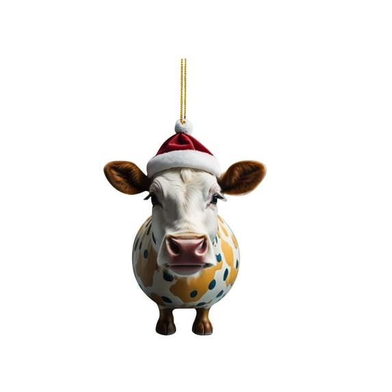 Christmas Gifts Clearance! SHENGXINY New Christmas Tree Cow Ornaments Clearance Christmas Tree Bull Pendant 2D Acrylic Christmas Pendant Christmas Jewelry Christmas Pendant Christmas Tree Jewelry E