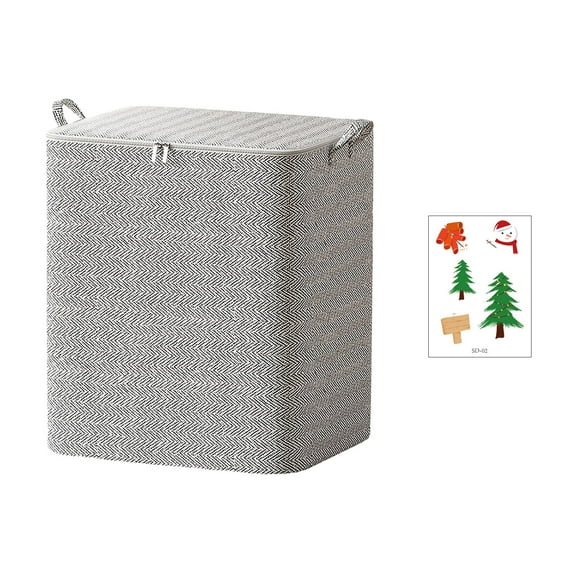 SHENGXINY Storage Bins Non-woven Zipper Storage Bag Moving Quilt Storage Basket Travel Large-capacity Clothing Storage Bag Stickers Gray