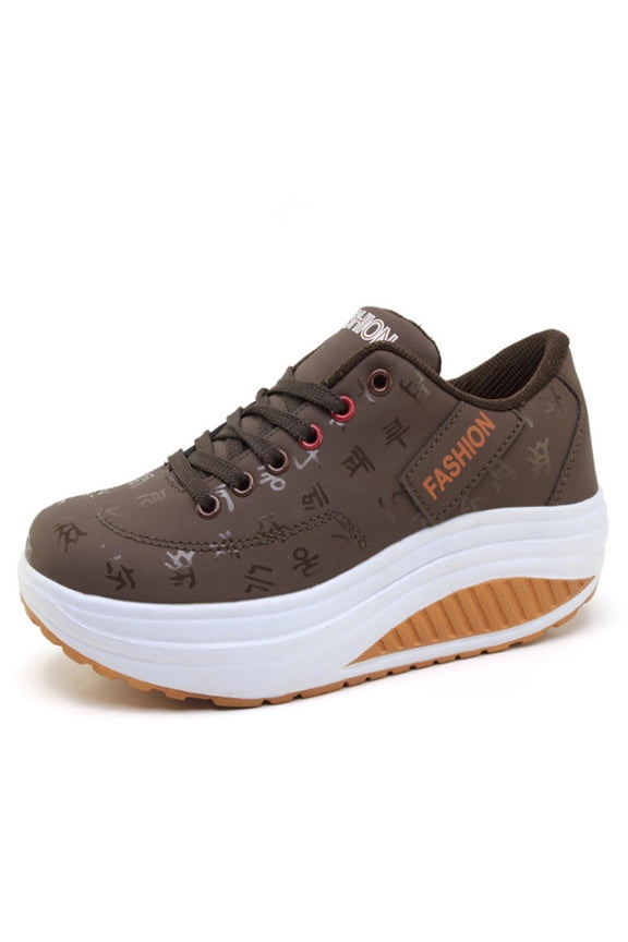 Christmas Gifts SHENGXINY Walking Shoes 2025 New Women's Shoes Lightweight Comfortable Lace-Up Brands Designer Womens Sneakerss Wedge Heels Sneakers