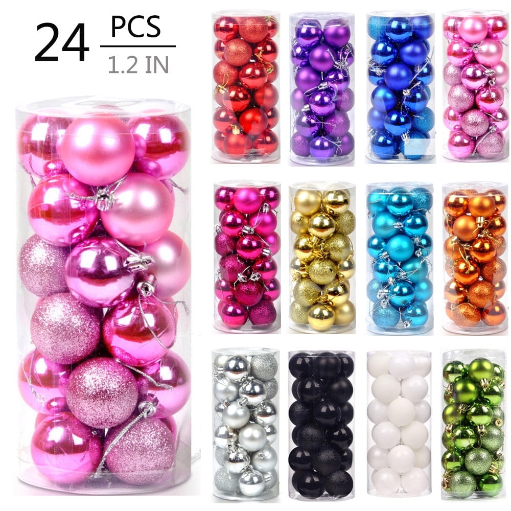 Christmas Gifts on Clearance SUWHWEA 1.18" 24Pcs Christmas Balls