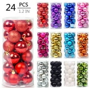 Christmas Gifts on Clearance SUWHWEA 1.18" 24Pcs Christmas Balls Ornaments for Xmas Christmas Tree 13 Style Shatterproof Christmas Decorations Hanging Ball on Clearance