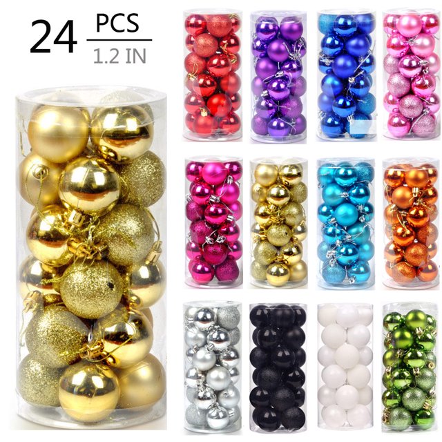 Christmas Gifts on Clearance SUWHWEA 1.18" 24Pcs Christmas Balls