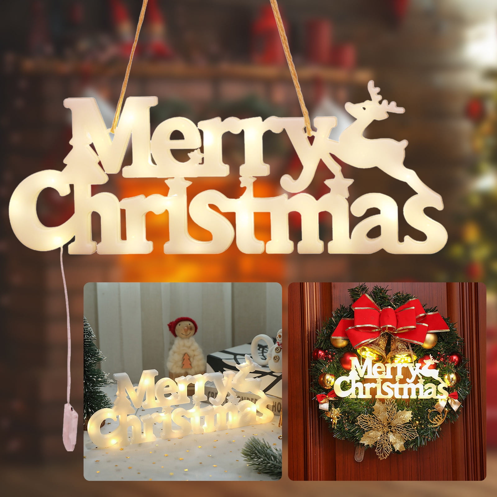 Christmas Gifts on Clearance SUWHWEA Merry Christmas Letter Lights