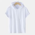 thumbnail image 1 of SHENGXINY NEW Summer T Shirt Men with Hood Men Short Sleeve Hoodies Hip Hop Tshirt Streetwear Patchwork T Shirts Men Fashion Clothing 2025, 1 of 3