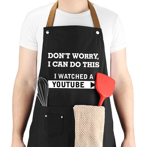 Christmas Gifts for Dad, Gifts from Wife, Daughter for Husband, Dad, Birthday Gift, BBQ Cooking Chef Apron, Father's Day Gift, Funny Men's Apron with 3 Tool Pockets Adjustable Neck Strap