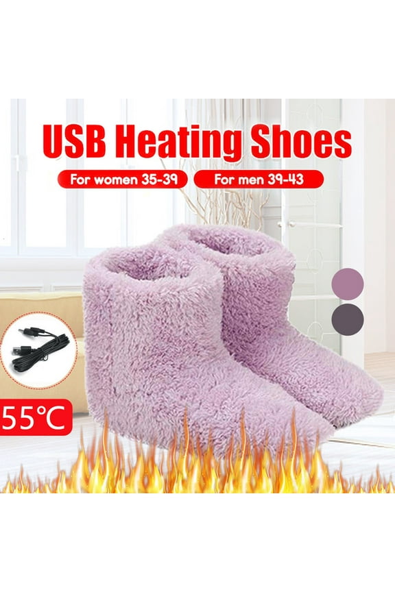 Christmas Gifts for Days,GATXVG Foot Warmer for Men Women,Soft Plush USB Electric Slippers,Winter Washable Feet Warmers Rechargeable Heater Boots for Indoor Outdoor on Clearance