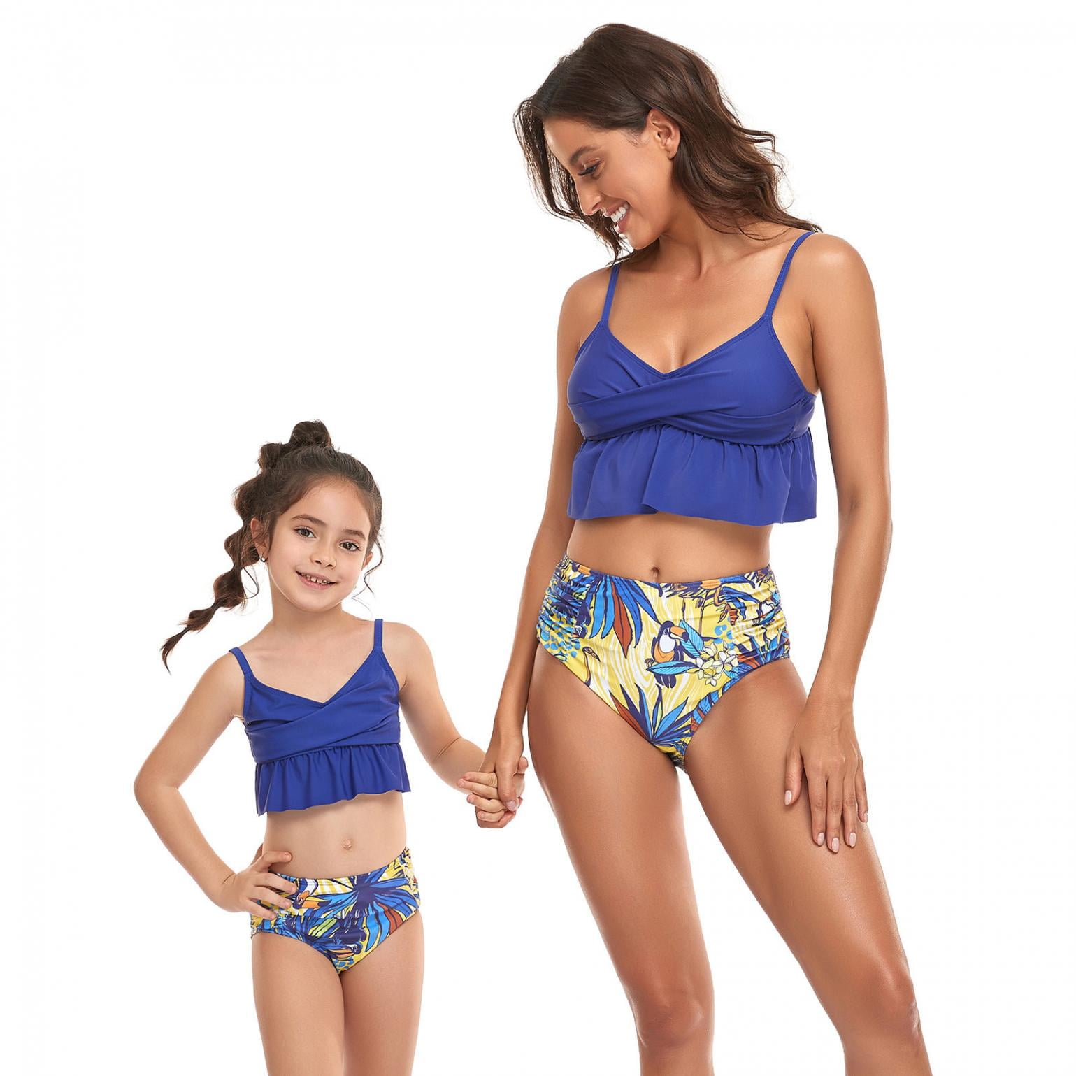 Christmas Gifts Deals for Days,Jovati Mommy and Me Swimsuits Two Piece Swimsuit Ruffle Falbala Swimwear Bathing Suits Mother and Daughter Matching