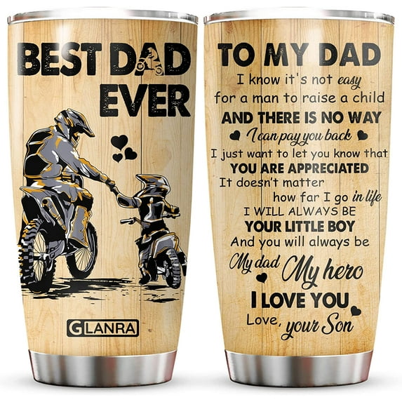 Christmas Gifts For Dad, Motocross Tumbler 20oz, Dirt Bike Mug Coffee Travel, Biker Gifts For Men, Birthday Gifts For Dad From Son