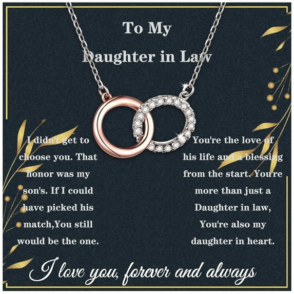 Christmas Gifts For Daughter In Law Necklace 925 Sterling Silver Daughter In Law Gifts From Mother In Law Birthday Gifts With Message Card &Gift Box