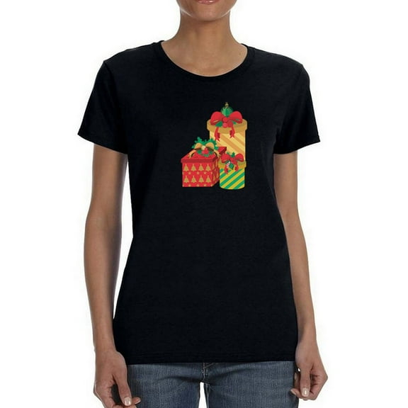 Christmas Gifts Full Color Graphic  Women Black T-Shirt, Female Medium