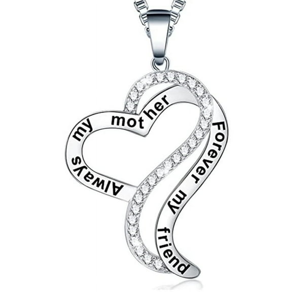 Christmas Gifts for Grandma, Always My Nana Forever My Friend Love Heart Pendant Necklace, Fashion Jewelry for Women, Birthday Anniversary Valentines Xmas Present from Grandson Granddaughter