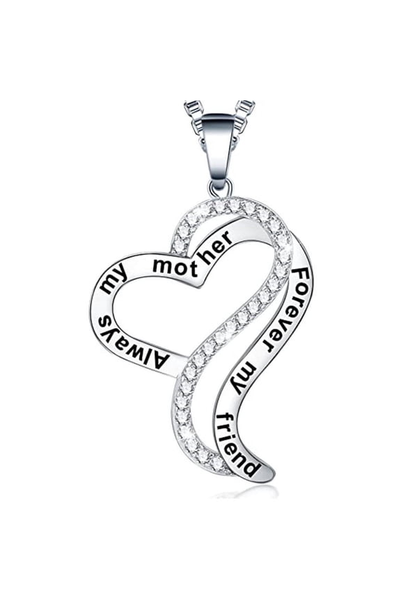 Christmas Gifts for Grandma, Always My Nana Forever My Friend Love Heart Pendant Necklace, Fashion Jewelry for Women, Birthday Anniversary Valentines Xmas Present from Grandson Granddaughter