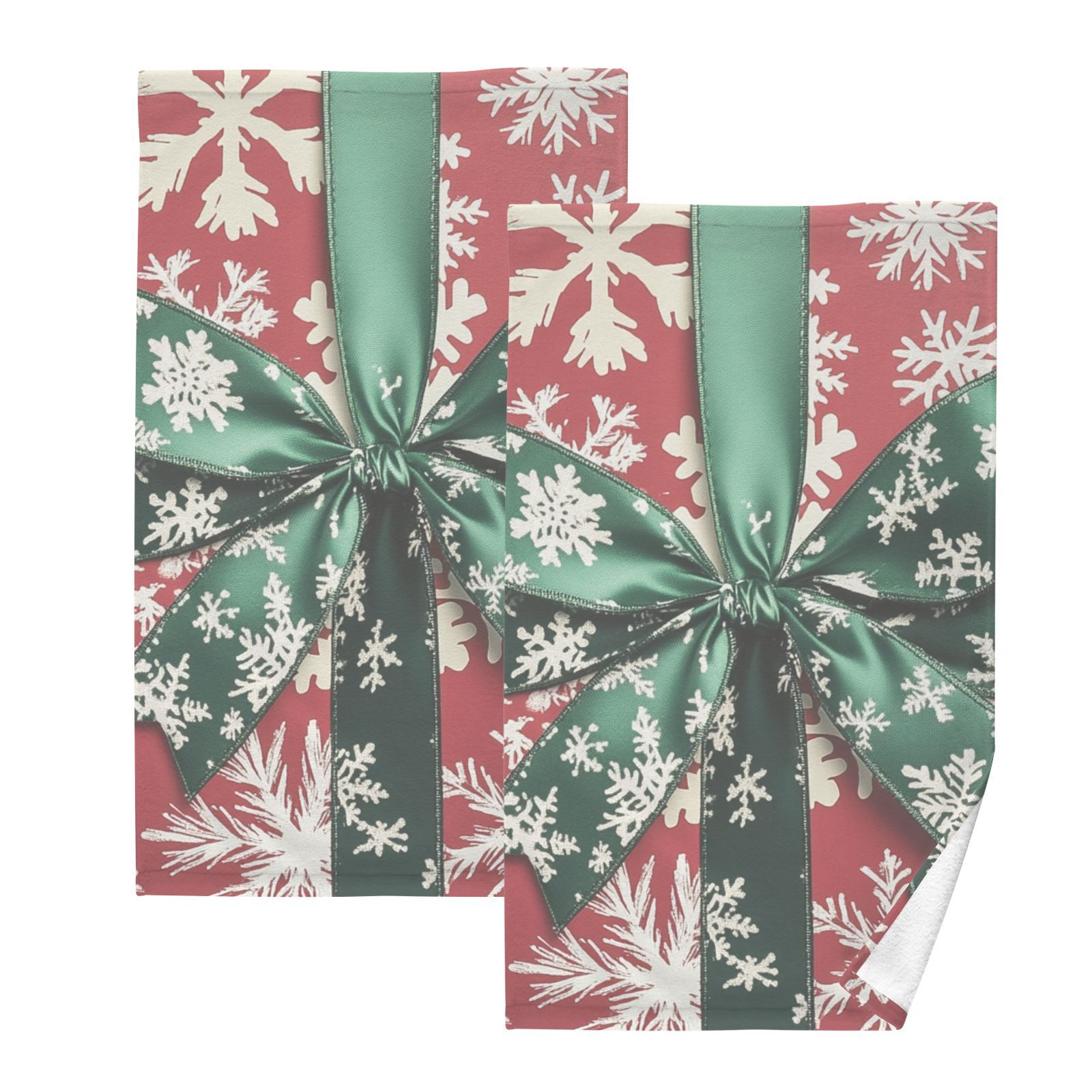 Christmas Gifts Hand Towels Cotton Bath Towels Large Face Towels Absorbent for Bathroom 2 Packs