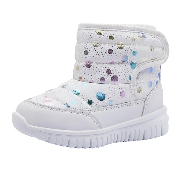 Christmas Gifts Juebong Toddler Little Kid Snow Boots For Boys Girls Kids Outdoor Winter Shoes Cotton Boots,White,1 M