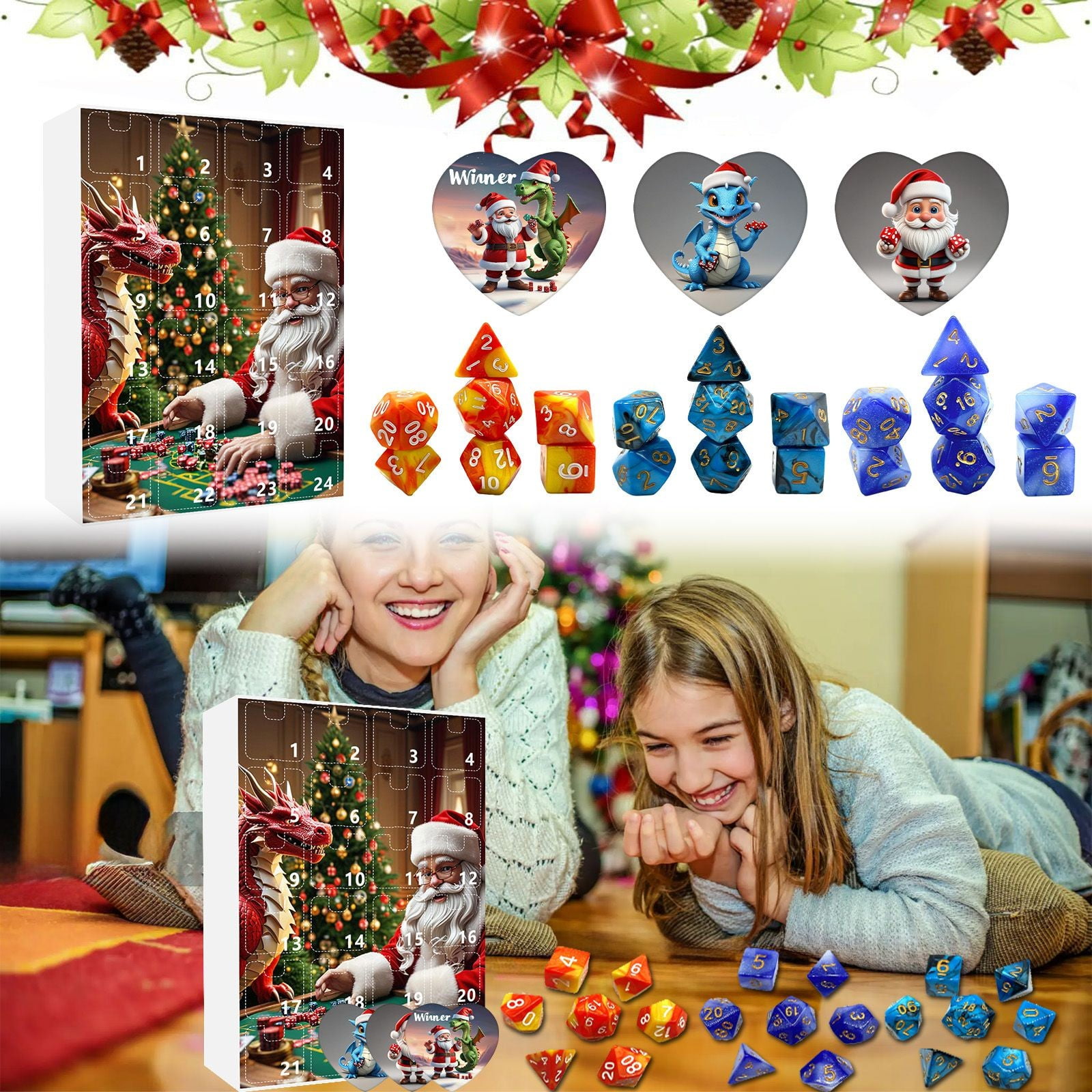 Christmas Gifts for Kids Advent Calendar Full of Dice 2025 Christmas Unique Dice Christmas