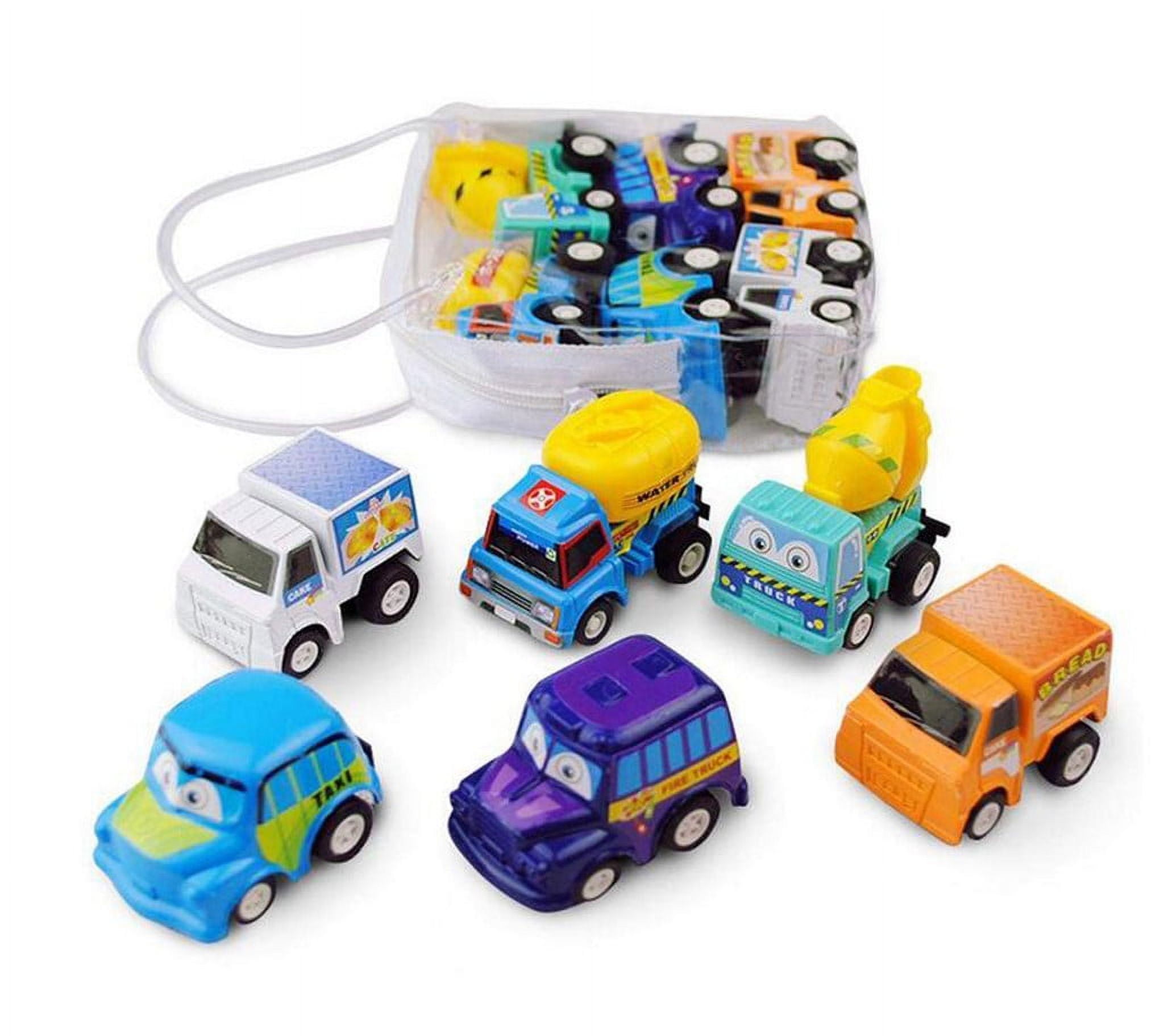 Christmas Gifts for Kids Toys 6 Pcs Pull Back Cars Set Toys for 1 2 3 Year Toddlers, Baby Car Toys for 6-12-18 Months, Construction Vehicle Mini Car Set, Baby Toys for 1 2 Year Old Boy