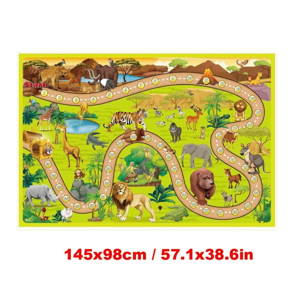 Play mat, Large Crawling Mat, Portable & Waterproof Non Toxic Soft Foam, Reversible Playmat & 57.1x38.6in (L×W)