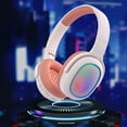 thumbnail image 1 of Christmas Gifts Liweisiy Bluetooth 5.3 Wireless Headphones Cool Light Effect Call Active Noise Reduction Hifi Sound Quality Long Range Bluetooth Headphones D559 Orange, 1 of 8