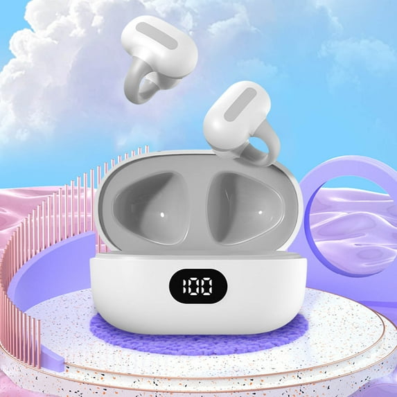 Christmas Gifts Liweisiy Bluetooth Earphones With Charging Compartment And Ear Clip Sports Running Version Earphones D2276 Gray Free Size