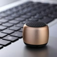 thumbnail image 1 of Christmas Gifts Liweisiy Bluetooth Small Speaker, High Volume, Mini Steel Cannon, Outdoor Portable Wireless Audio System D1071 Gold Free Size, 1 of 9