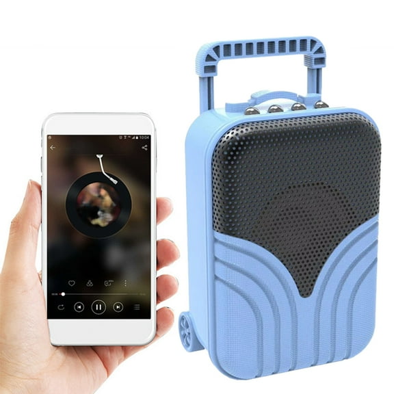 Christmas Gifts Liweisiy Bluetooth Speaker Creatives Gift Mini Trolley Box Insert Card Radio Vintage Computer Speaker Portable Audio D4598 Blue Free Size